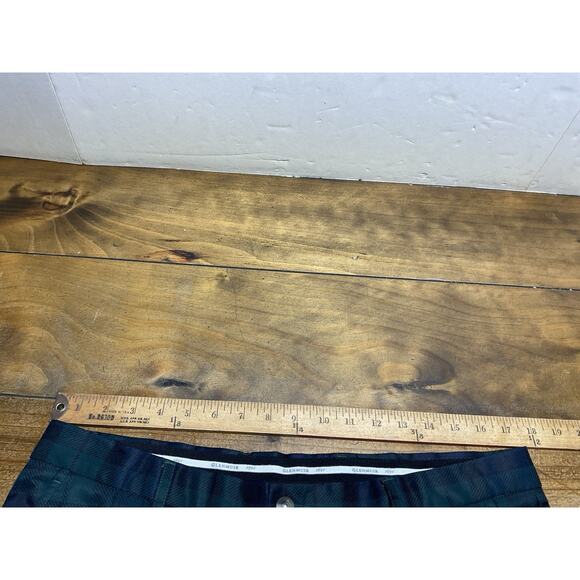 Glenmuir Pants Mens 34R Navy Green Tartan Plaid Golf Performance Stretch New - Picture 11 of 13